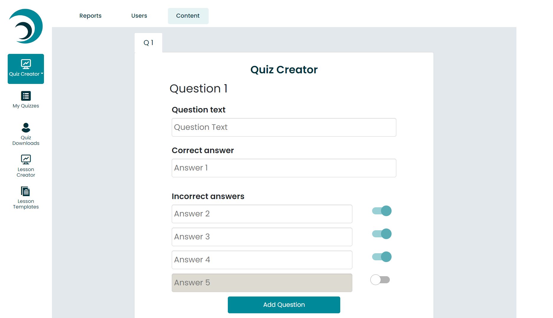Text-based Quiz Creator
