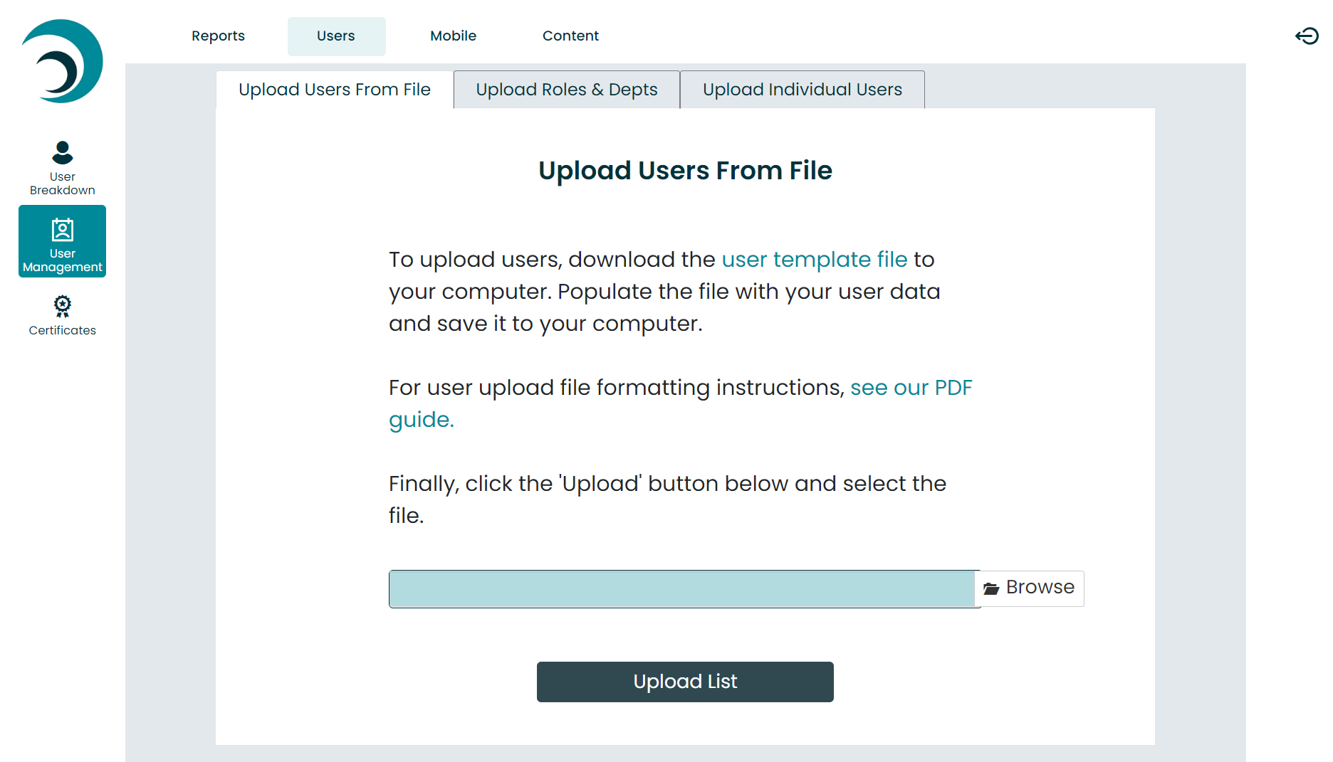 Upload users from file